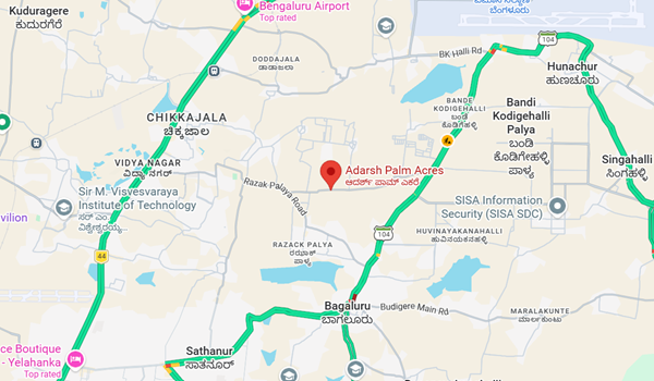 Adarsh Palm Acres location map