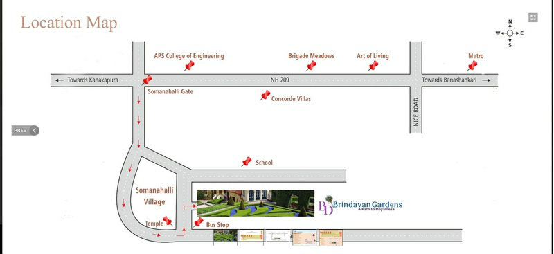 Brindavan Gardens Villa Plot location map