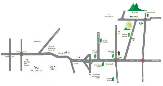 Divyasree Valley of Wind location map