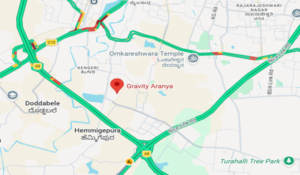 Gravity Aranya Villaments location map