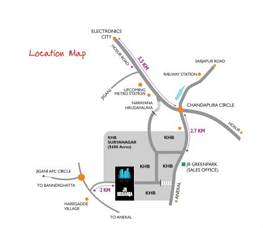 JR Urbania location map