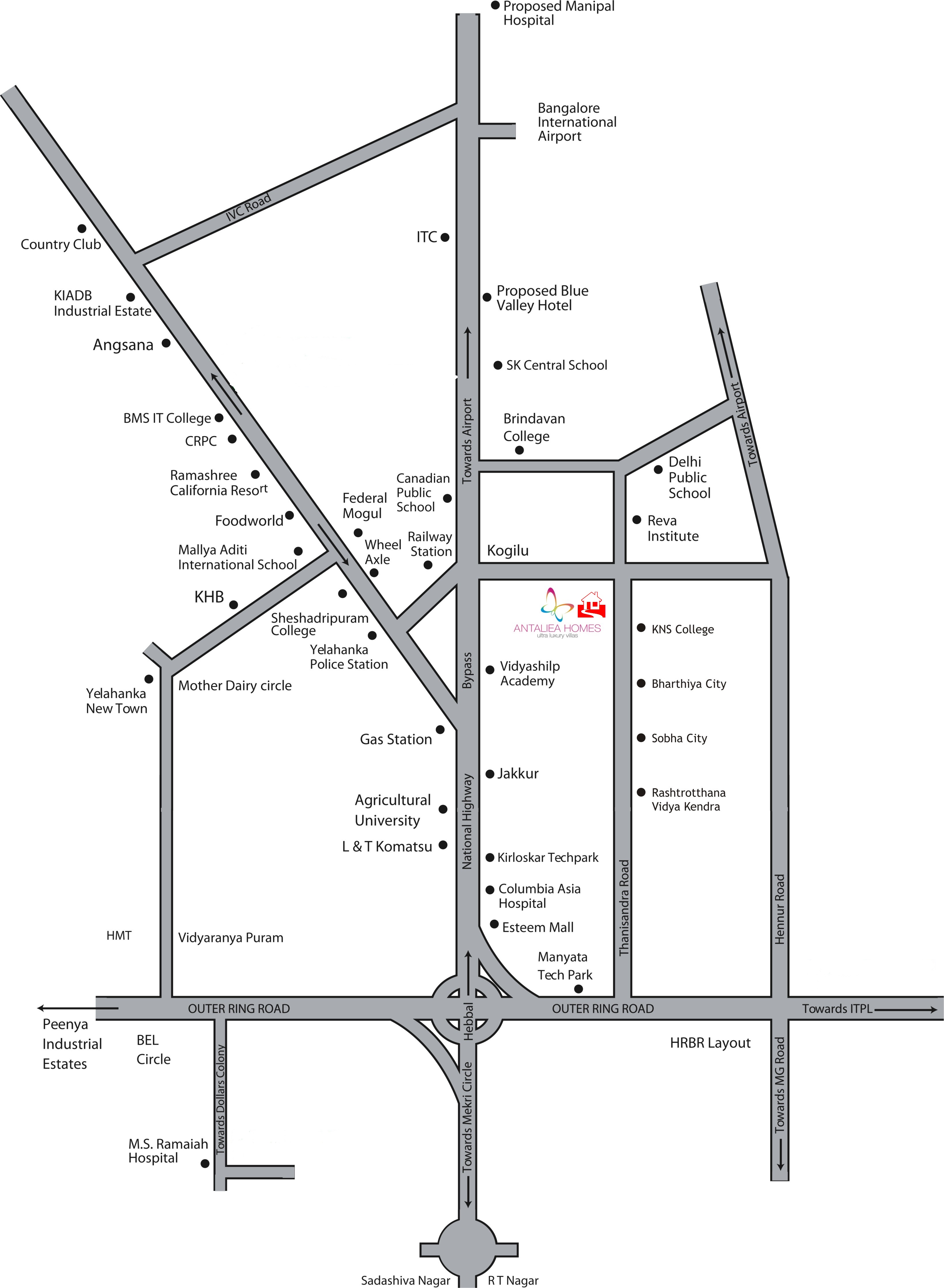 M1 Antaliea Homes location map