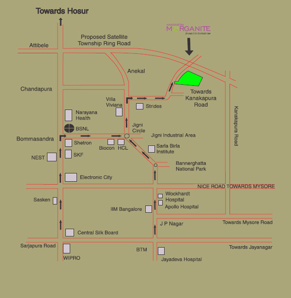 Nakshatra Morganite Villa Plot location map
