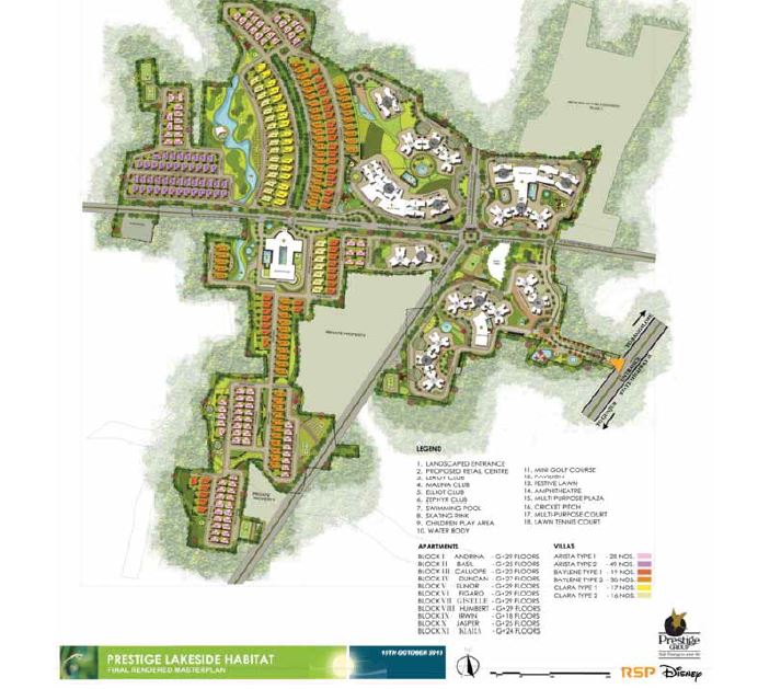 Prestige Lakeside Habitat master plan