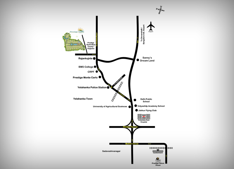 Prestige Oasis location map