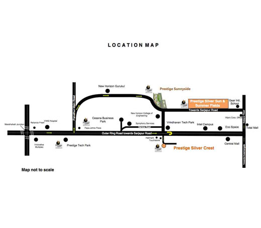 Prestige Summerfields Villas location map
