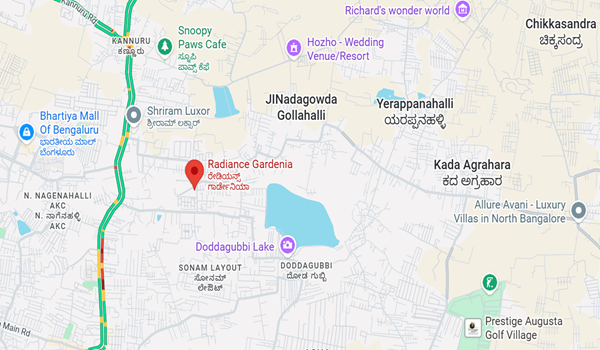 Radiance Gardenia location map