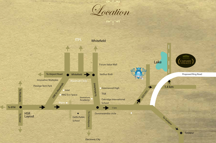 Saiven Caesars Palace location map