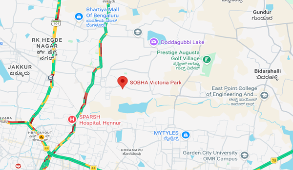 Sobha Victoria Park location map