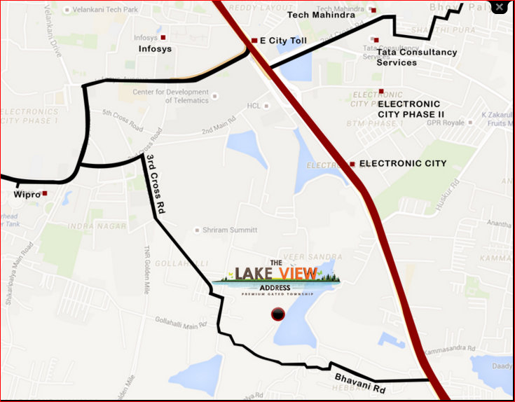 The Lake View location map