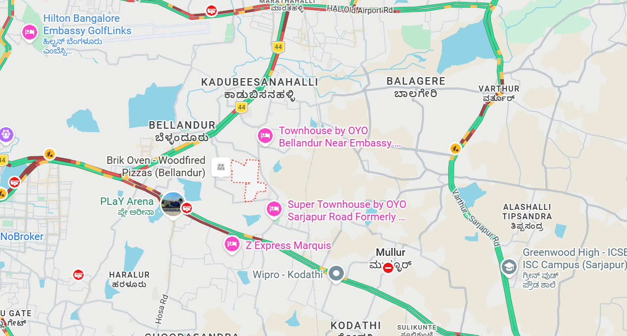 Adarsh Palm Retreat location map