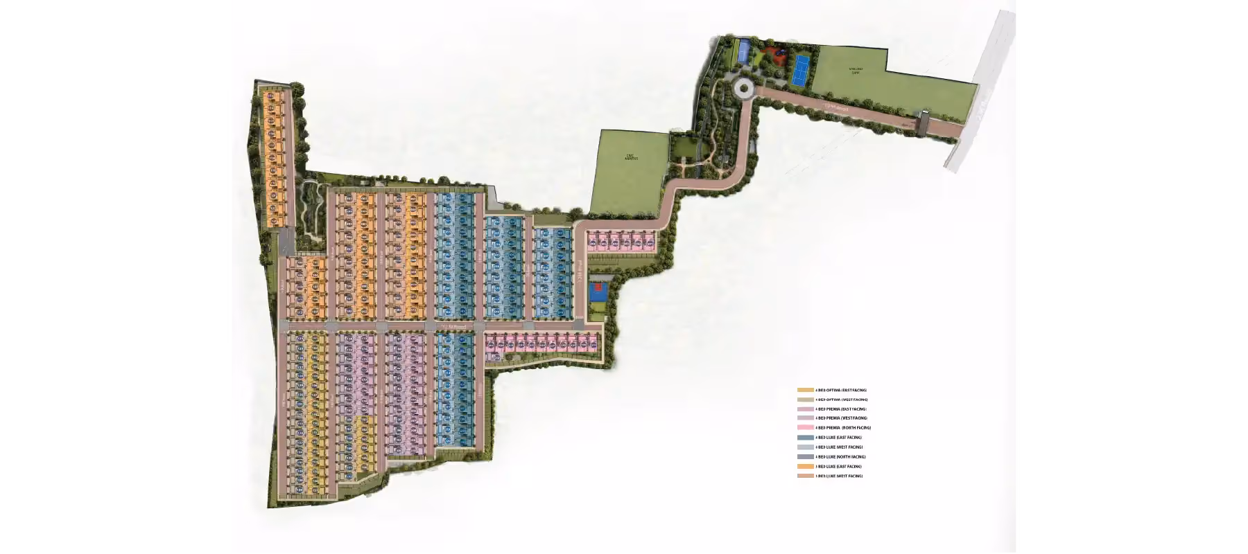 Godrej Florenne master plan image showing the residential villa layout, landscaped gardens, amenities, and open spaces in Bengaluru