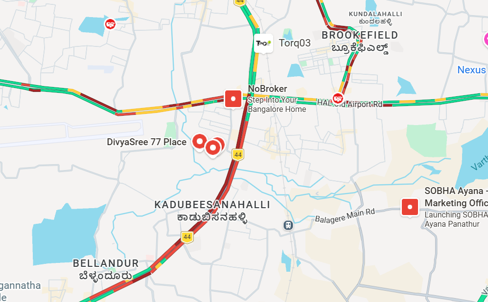 DivyaSree 77 East Of Location Map